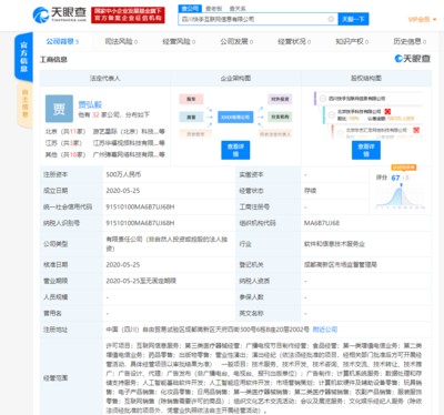 快手在四川自貿(mào)區(qū)成立新公司 布局人工智能與醫(yī)療器械新領域